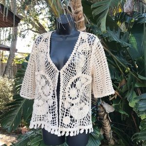 Chicos crochet lace cardigan